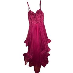 pretty maroon burgundy prom dress